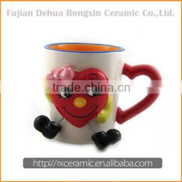 Hand-painted white coated bone china sublimation mug