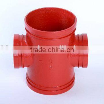 UL FM Approved 1*1/4"-12" Ductile Iron Grooved Reducing Cross Price List