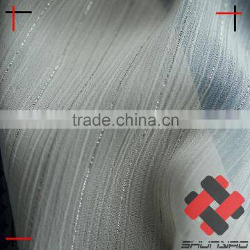 wholesale polyester yoryu shiny lurex crinkle chiffon glitter silver metallic fabric for fashion girl dress