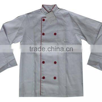 red piping buttons chef uniform,executive chef uniform