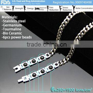 Noproblem P048 Cool Man Tourmaline Metal Energy Power Health Titanium Germanium Necklaces photo-3