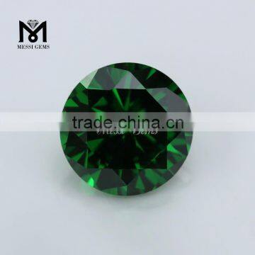 Hot sale top quality round green emerald Cubic Zirconia loose gemstone