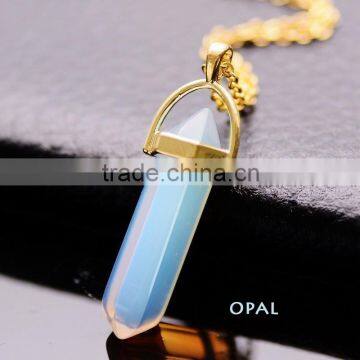 2016 Fashion Bullet Quartz Amethyst Opal Fluorite Reiki Chakra Colar Choker Natural Stone Necklaces Pendants