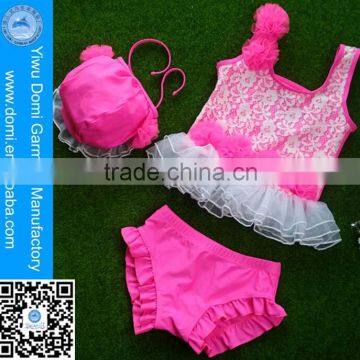 Sexy lace transparent cute swimwear unlined for kids