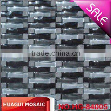 Waving/Arch/Irregular crystal glass mix Marble/Stone Mosaic Tiles