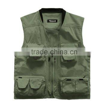 2015 New Arrival Men Quick-Drying Outdoor Multi-pocket Travel Vest Outdoor Photography Knitted Collar Vest 3L photo-3