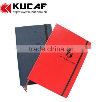Hardcover pu leather notebook with embossed logo