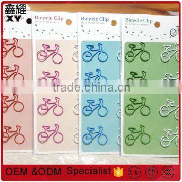 Hight Quality free samples decoration customer bicycle shape paper clips