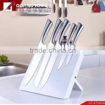 6 pcs stainless steel hollow handle kitchen knife set with wooden block kitchen knife knives made in china