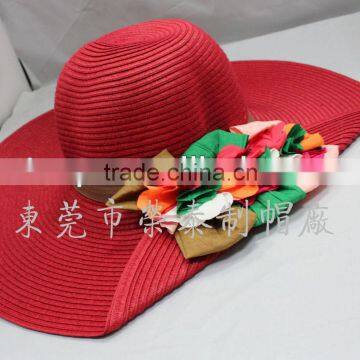 2014 red raffia straw hats