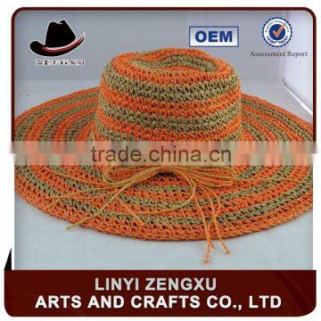 fashion design hand made crochet straw hat