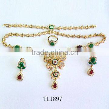 Wholesale zircon necklace set artifical jewellery women jewelry