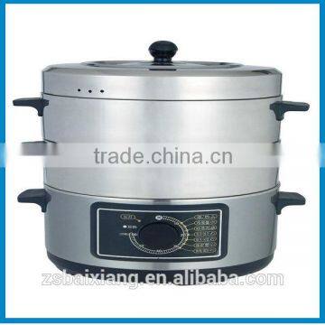 Stainless steel 2014 hot sale big capacity electric food steamer