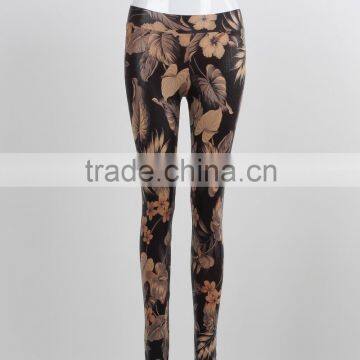 F5S31081 Leaf Printed Leggings