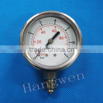 All stainless steel liquid pressure gauge manometer