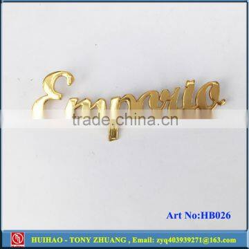 gold metal brand logo tag,metal name tag
