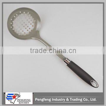 Top quality stainless steel slotted ladle with PP handle