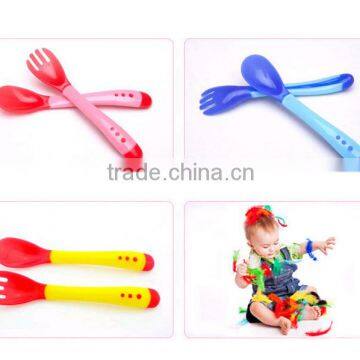 High quality Silicone Baby Feeding Spoon and Fork for Kids