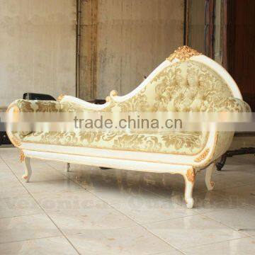 Living Room Sofas - Antique White Painted Carved Sofa