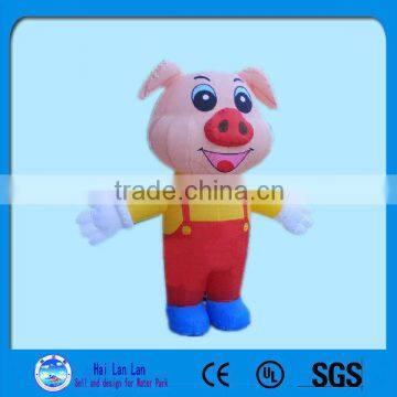 2014 hot sale Customized Advertising Funny Pig Inflatable Moving Cartoon