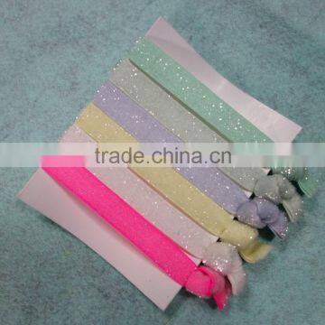 hot sell cute colorful glitter elastic hair ties for hair holder