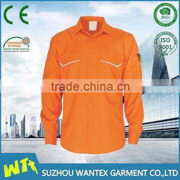 EN20471 hot sale polyester-cotton long sleeves safety work shirt clothing safety working t-shirt