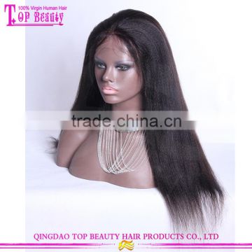 20 Inches Yaki Straight China Wig Supplier Human Hair Topper Full Lace Wig in Dubai