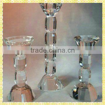 Hot Sale Crystal Pillar Candle Holders For Table Centerpieces