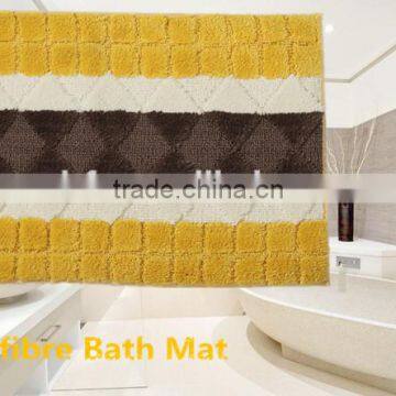 Shaggy yellow microfibre home area rugs