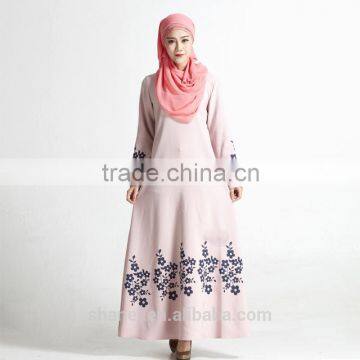 Southeast Asia Malaysia Muslim Women Abaya Kaftan Floral Printed Long Dress photo-2