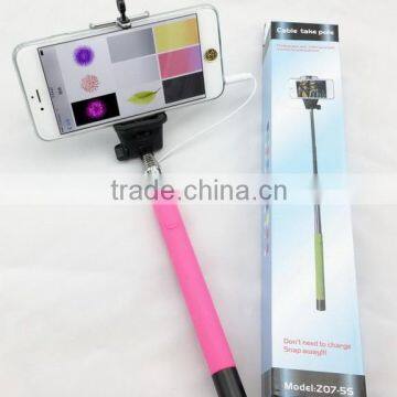 Mini Wired Monopod Self Portrait Stick Monopod For iPhone 4 4S 5 5S