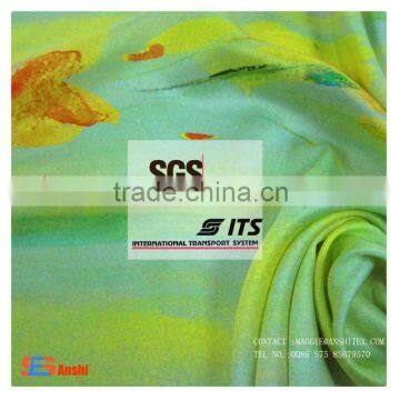 ES-1020A 16# flower Polyester satin chiffon digital printed fabric for top, underwear, dress fabric