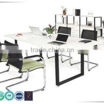 Factory price elegant office panel conference table with metal frame