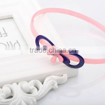 Handmade mix color ribbon bow hair band plastic headband plain alice band