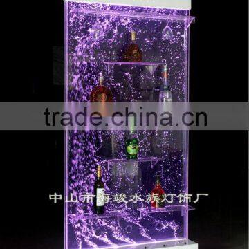 Acrylic bubble water Led lighting wine rack,with dancing bubble effect,