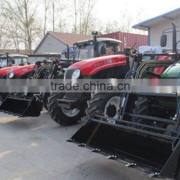 Agricultural equipment tractor front end loader with 4 in 1 bucket