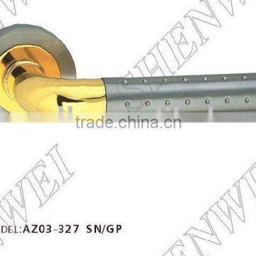 AZ03-327 SN/GPT zinc door handle on rose