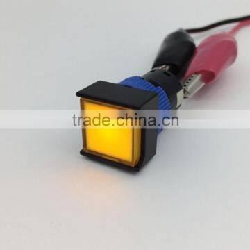 plastic switch square 16mm push button micro on/off switch orange led