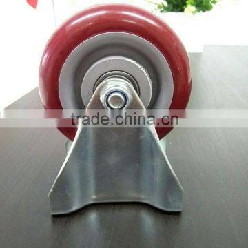 JY-302|zinc Plate Swivel Caster With Top Plate| Black Red Swivel Wheel for Trolleys