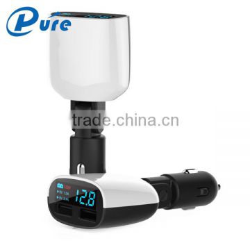 High quality digital display USB 3.4A dual ports car charger for Phones and Tablets with voltage indicator