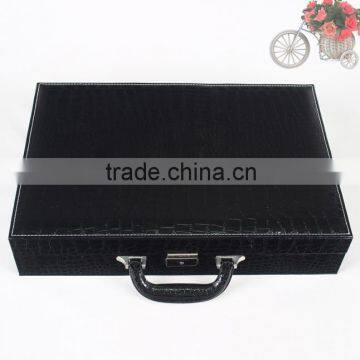 Factory Wholesale Custom High-grade PU Leather 24 Slots Watches Boxes, Fashion Black Storage Box photo-3