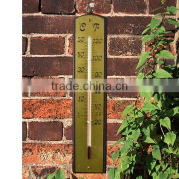 Mahogany Garden Metal Thermometer