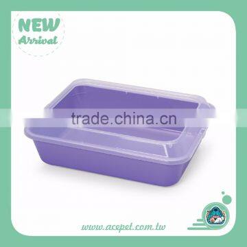 Plastic rectangle Cat litter pan new premium cat litter box with scoop