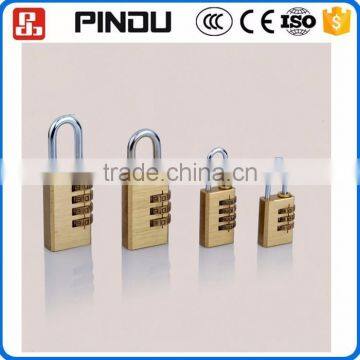 3digit mini waterproof solid round corner rectangle iron new brass padlock