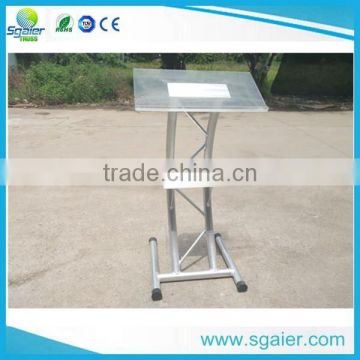 Hot fashion truss lectern ,acrylic podium , curve aluminum truss podium with high quality