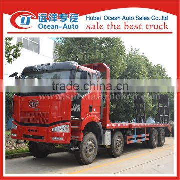 FAW 8x4 heavy duty manual gearbox flatbed truck for sale