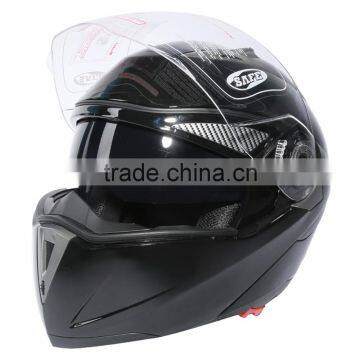 DOT Gloss Black Modular Dual-Visor Street Motorcycle Helmet S M L XL