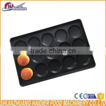 15 grooves aluminum alloy teflon coated non-stick Round Bread Baking Pan/hamburger baking tray