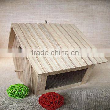 Paulownia Small Wooden Bird Houses Prefabricated Wood Houses Wood Bird House With Round Window photo-5