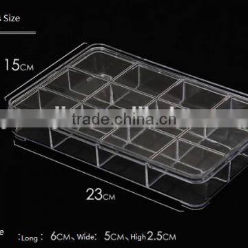 12&18 Lattices With Cover Clear Plastic Sundries Storage Box Jewelry Box photo-4